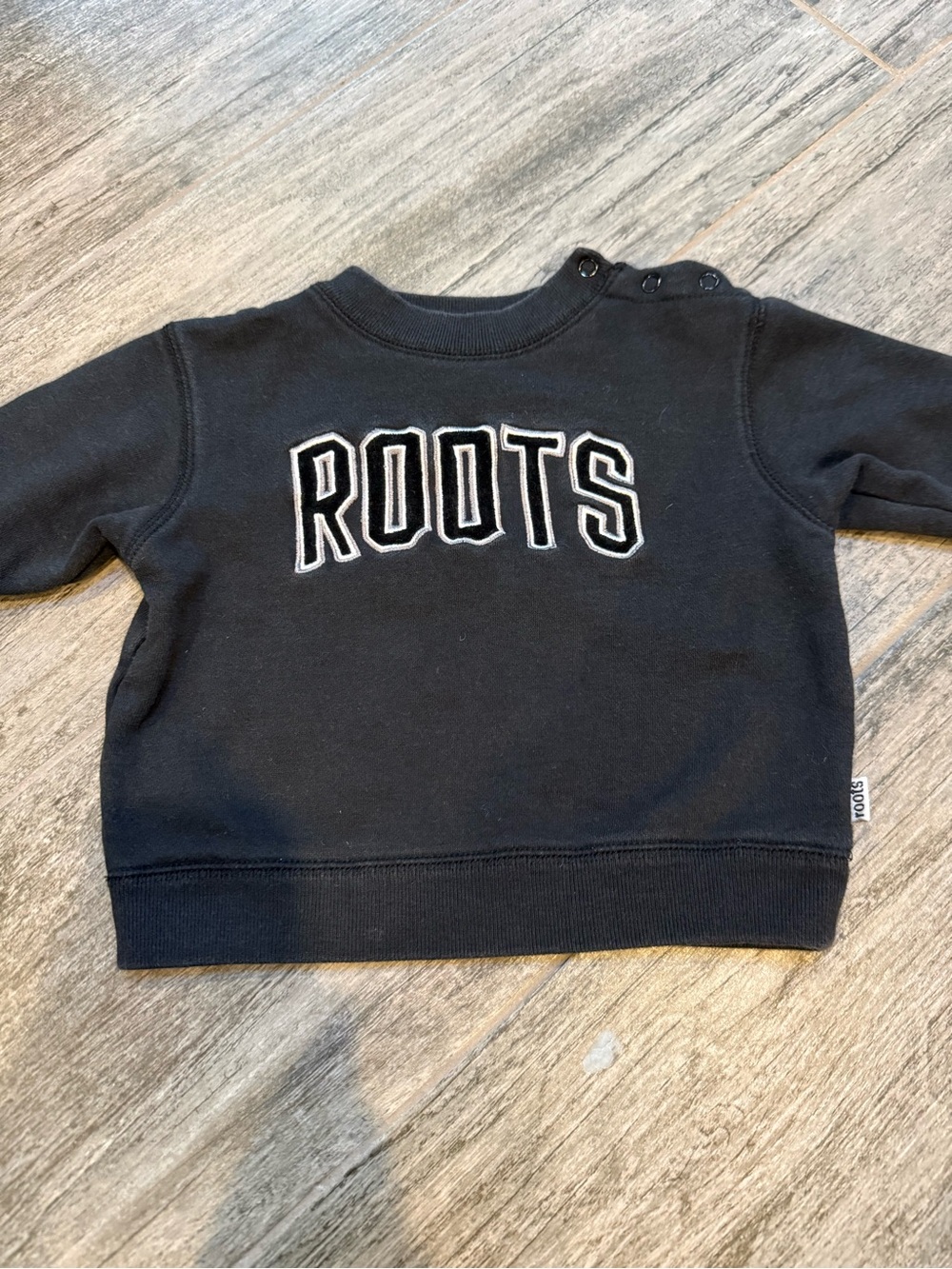 Roots Baby Vintage Sweatshirt with White-Outlined Logo - 3-6 months